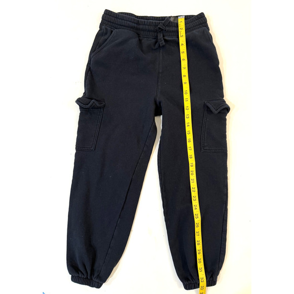 H&M Pants Boys 13-14 Black Fleece Joggers Youth Drawstring Elastic Waist Pockets - Picture 4 of 5